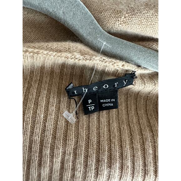 Theory Maritza Cashmere Cardigan Sweater Tan Size Small Petite - Picture 4 of 4